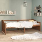 vidaXL Bedbank 3-zits massief grenenhout honingbruin 90x200, Huis en Inrichting, Slaapkamer | Bedden, 90 cm, Eenpersoons, Bruin