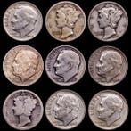 Verenigde Staten. 1 Dime - Mercury and Roosvelty 1917 - 1964
