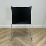 Viasit kantinestoel / stapelstoel,  zwart - chroom, Gebruikt, Zwart, Ophalen of Verzenden, Eén