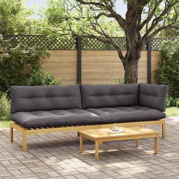 vidaXL 3 Stuk Garden Pallet Sofa Units Massief Acaciahout, Tuin en Terras, Verzenden, Nieuw, 3 zitplaatsen