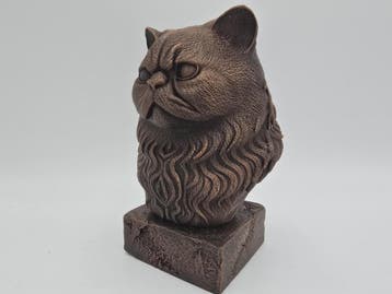 Bust of a persian cat bust statue - home decor cat lover gif, Verzenden, Nieuw