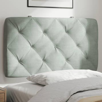 vidaXL Hoofdbordkussen 90 cm velvet lichtgrijs, Huis en Inrichting, Verzenden, Nieuw, Grijs, Stof