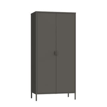 Kledingkast Esteli 2-deurs 170x80x45 cm zwart [en.casa], Huis en Inrichting, Verzenden, Nieuw