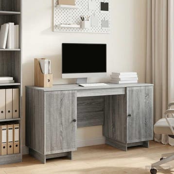 vidaXL Bureau Grijs Sonoma Bewerkt hout 142,5 x 50 x 75 cm, Verzenden, Nieuw
