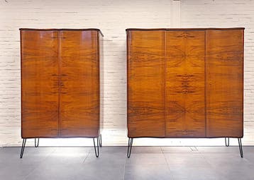 Mooie Ruime  Kledingkasten Set 1960, Elegant Tijdloos Design, Met deur(en), 150 tot 200 cm, Zo goed als nieuw, Eikenhout