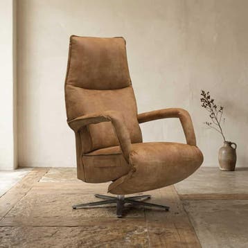 Relaxfauteuil Ipanema, Africa leder Walnut, Ophalen of Verzenden, Nieuw