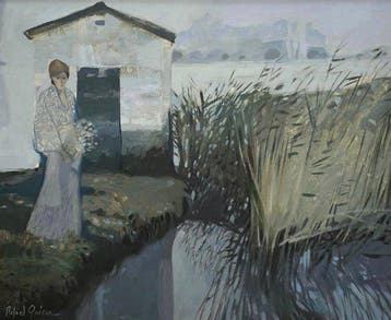 Rafael Griera (1934-2018) - Dama en el jardín, Antiek en Kunst