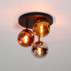 Plafondlamp Glas - Nieuw - Smoke - Amber - Direct Leverbaar, Verzenden, Nieuw, Glas, Modern, Industrieel, Design, Minimalistisch