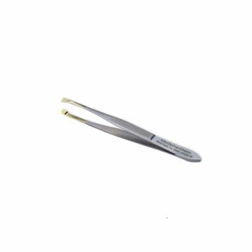 Epileerpincet schuine bek met gouden tip, Verzenden, Nieuw