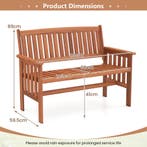 LIVSK Houten Tuinbank - Stevig Frame - 110° Verstelbare Rugl, Tuin en Terras, Verzenden, Nieuw