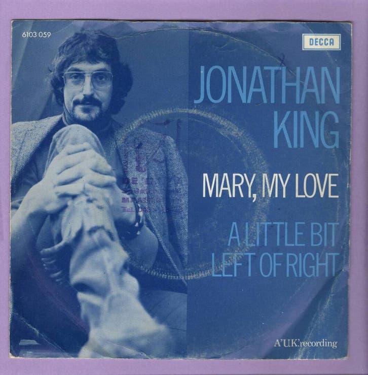 Jonathan King – Mary, My Love / A Little Bit Left Of Right (, Cd's en Dvd's, Vinyl Singles, Ophalen of Verzenden