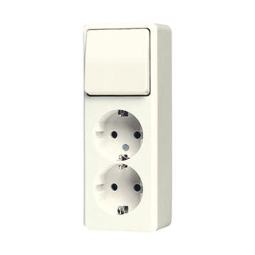 Jung Ap600 Dubbele Stopcontact Schakelaar Combinatie Wit -, Verzenden, Nieuw, Overige typen