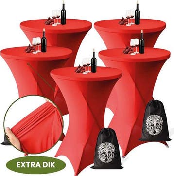 Statafelrok Rood x 5 – 80-85 x 110 cm met Opbergtas – Stata, Verzenden, Nieuw