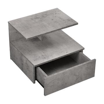 Zwevend nachtkastje Amberg 40x35x31 cm betonkleurig [en.casa, Verzenden, Nieuw