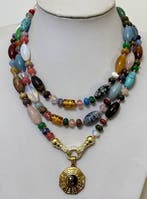 Natuurlijke ketting met meerdere edelstenen met