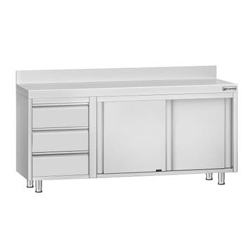 GGM Gastro | Gesloten RVS werktafel ECO - 1800x700mm - met 2, Verzenden, Nieuw in verpakking, Meubilair
