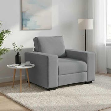 Fauteuil Lichtgrijs 100cm - Retourdeal 34% Korting, 75 tot 100 cm, Ophalen of Verzenden, Zo goed als nieuw, 100 tot 125 cm