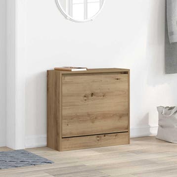 vidaXL Schoenenkast 60 x 21 x 57 cm Bewerkt hout Artisan, Huis en Inrichting, Verzenden, Nieuw