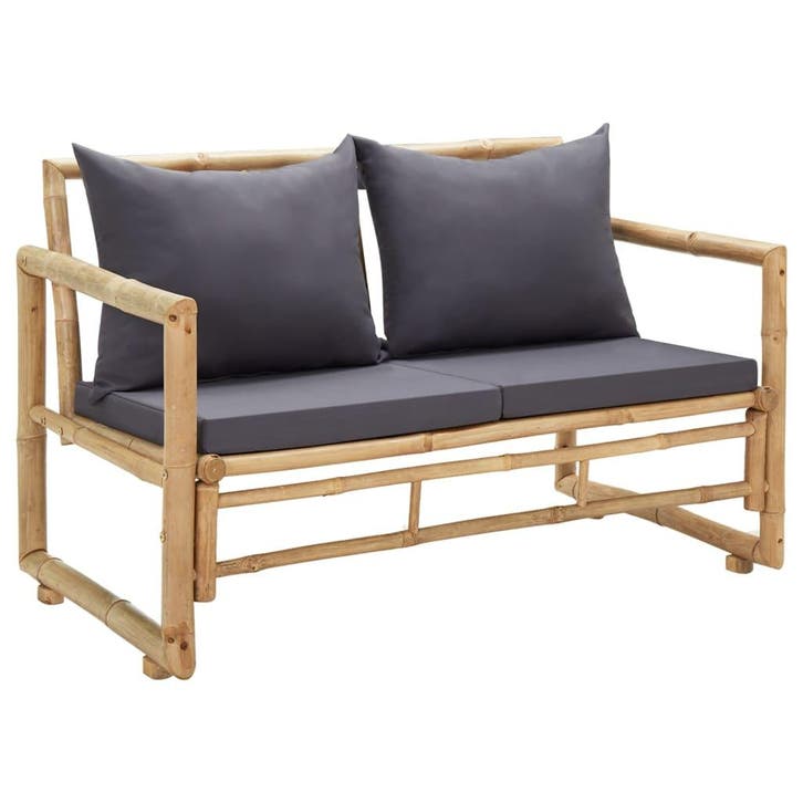 vidaXL Tuinbank met kussens 115 cm bamboe, Tuin en Terras, Tuinbanken, Nieuw, Hout, Verzenden
