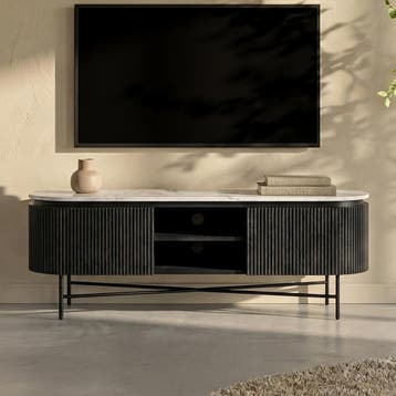 *WOONWINKEL* Kare Design Glenn Ovaal Tv-meubel Zwart Met Wit, Verzenden, Nieuw