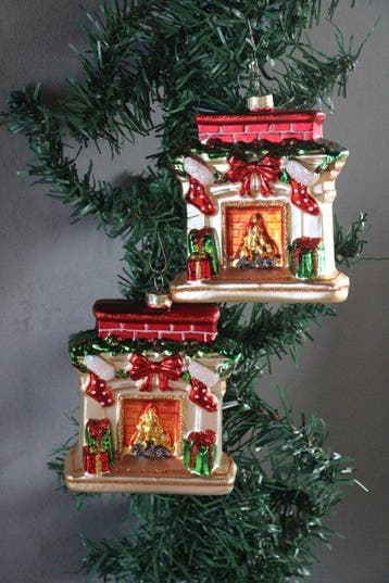 2 Open haarden als kerstornament - Kerstballen Inge Magic, Diversen, Nieuw