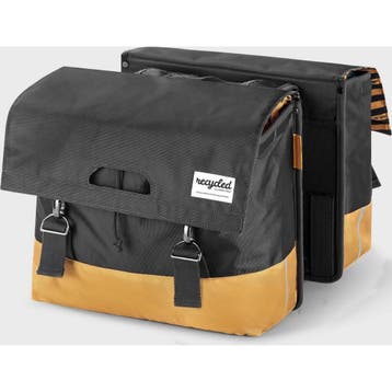URBAN PROOF Dubbele Fietstas 40 liter recycled grijs geel, Verzenden, Nieuw