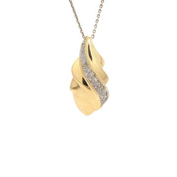 Gouden hanger met diamant 18 karaat, Sieraden, Tassen en Uiterlijk, Kettinghangers, Verzenden, Zo goed als nieuw, Goud