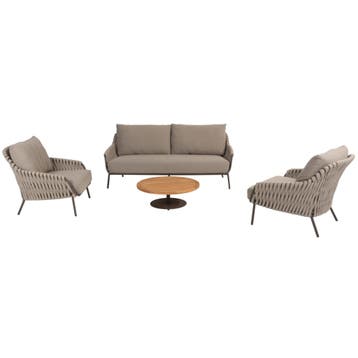 Montera stoel bank loungeset 4 delig teak rope terre 4, Tuin en Terras, Tuinsets en Loungesets, Ophalen of Verzenden, Nieuw
