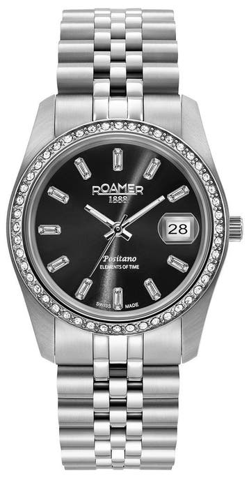 Roamer Positano 853858 41 59 20 dameshorloge 34 mm, Overige merken, Staal, Verzenden, Polshorloge