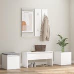 vidaXL Garderobe set bewerkt hout wit, Verzenden, Nieuw