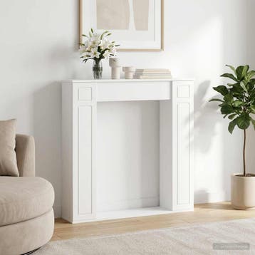 vidaXL Haardomlijsting Wit 100 x 20 x 100 cm Bewerkt hout, Verzenden, Nieuw