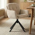 *WOONWINKEL* Draaibare Eetkamerstoel Beige, Huis en Inrichting, Stoelen, Verzenden, Nieuw, Stof