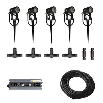 5x LED grond spot - 12V - 3 watt - complete DIY set, Ophalen of Verzenden, Nieuw