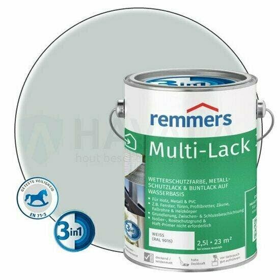 Remmers Multi-Lak 3 in 1 Licht Grijs (RAL 7035), Doe-het-zelf en Verbouw, Verf, Beits en Lak, Verzenden