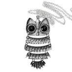 Fako Bijoux - Ketting - Dansende Uil XL - Zilverkleurig, Verzenden, Nieuw