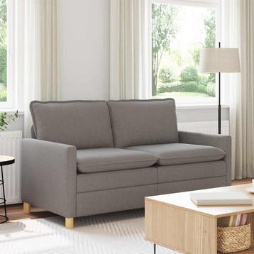 vidaXL Bank Taupe 156 x 81 x 87,5 cm Stof, Huis en Inrichting, Banken | Bankstellen, Verzenden, Nieuw, Stof, Minder dan 150 cm