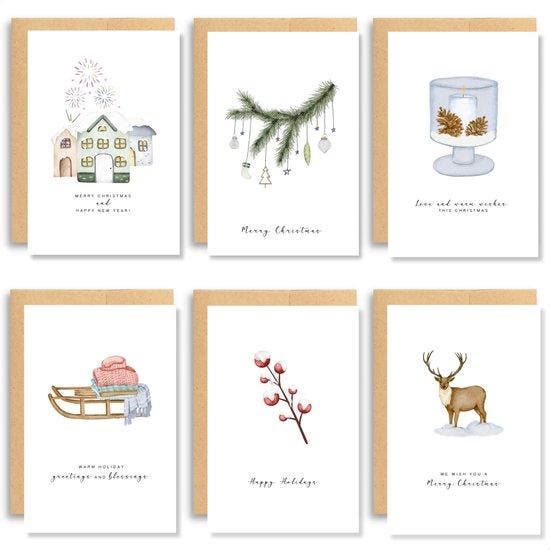 2dekans | Partizzle 36x Luxe Kerstkaarten met Enveloppen Set, Diversen, Kerst, Zo goed als nieuw, Ophalen of Verzenden