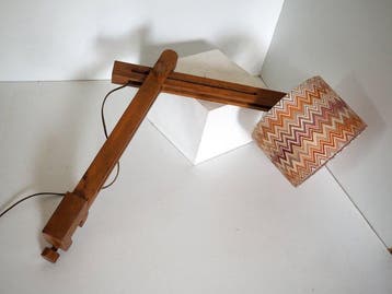 XXL wood Desk lamp / Shadow Missoni fabric - Lamp - .