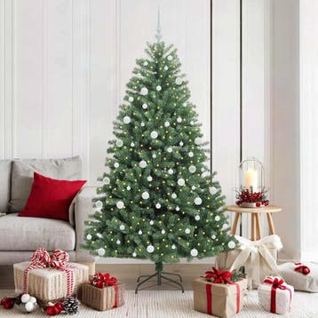 vidaXL Kunstmatige Inklapbare Kerstboom Groen 180 cm PVC en, Diversen, Kerst, Verzenden, Nieuw