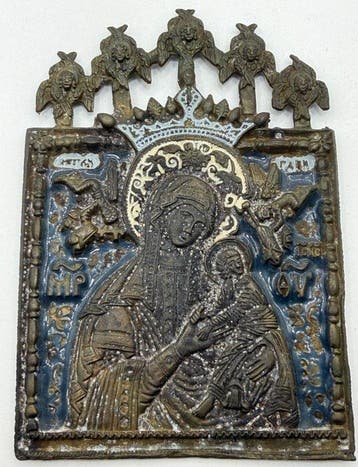 Icoon - Moeder Gods van de Passie - Messing