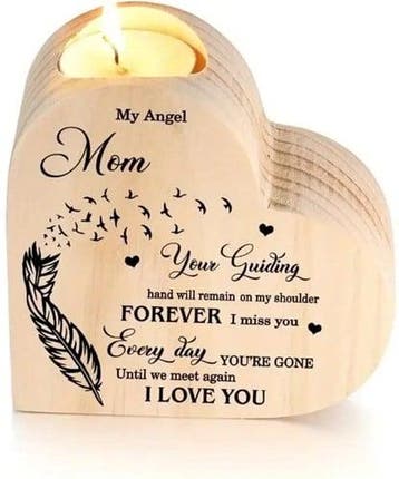 Houten hart voor waxine of kleine ledkaarsen My Angel Mom, Hobby en Vrije tijd, Knutselen, Ophalen of Verzenden, Nieuw