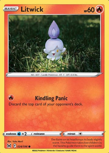Litwick 024/196 Reverse Holo Lost Origin, Ophalen of Verzenden, Nieuw, Losse kaart, Foil