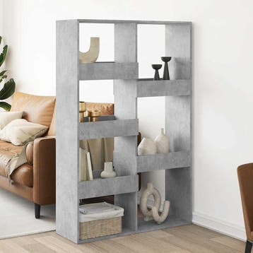 vidaXL kamerscherm 100x33x155,5 cm bewerkt hout betongrijs, Minder dan 50 cm, Verzenden, Nieuw, 150 tot 200 cm