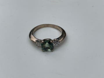 Trouwring - 18 karaat Witgoud Saffier - Diamant