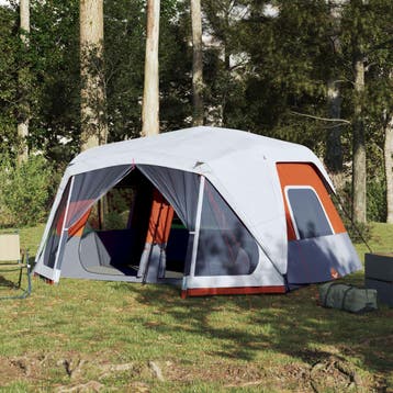 vidaXL Tent met LED 10-persoons snelontgrendeling lichtgrijs, Verzenden, Nieuw, Tot en met 2