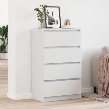 vidaXL Dressoir 60x35x98,5 cm bewerkt hout wit, Huis en Inrichting, Kasten | Dressoirs, Verzenden, Nieuw, 50 tot 100 cm, 25 tot 50 cm
