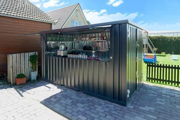 BEKIJK NU | Barcontainer | Bar | Antraciet kleur | Tuin bar