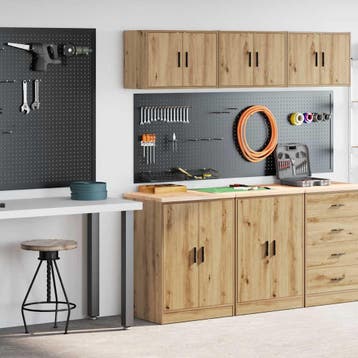 vidaXL Garagekasten 2 st bewerkt hout ambachtelijk eikenhout, Verzenden, Nieuw