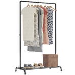 Avalo Industrieel Kledingrek op Wielen Zwart - Metaal -, Verzenden, Nieuw