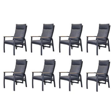Kota dining tuinstoel verstelbaar antraciet aluminium set, Ophalen of Verzenden, Nieuw, Aluminium